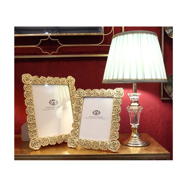 Portafoto da tavolo in oro Roses, 15 x 20 cm - Mauro Ferretti-image-1