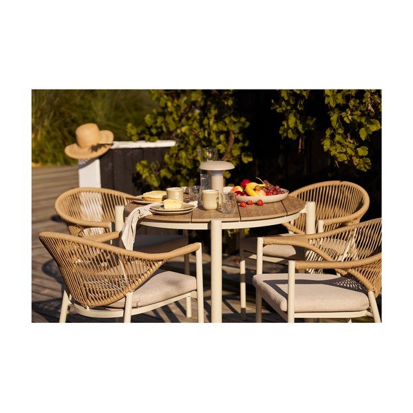 Tavolo da pranzo da giardino rotondo in metallo ø 90 cm Abela – House Nordic-image-1
