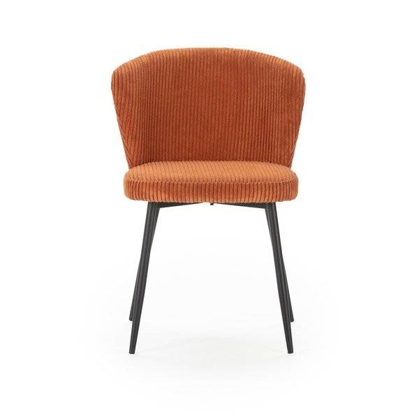 Set di 4 sedie da pranzo in velluto a coste arancione Megan - Marckeric-image-2