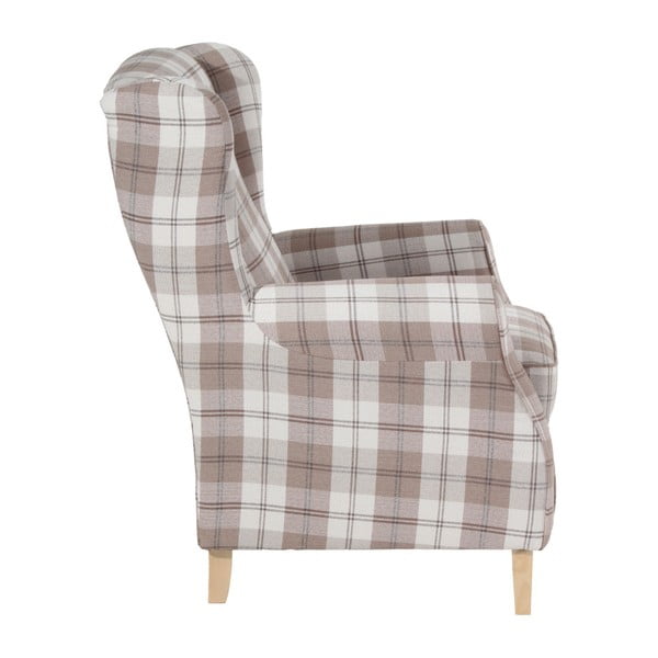 Poltrona vintage a quadri beige Lorris - Max Winzer-image-2