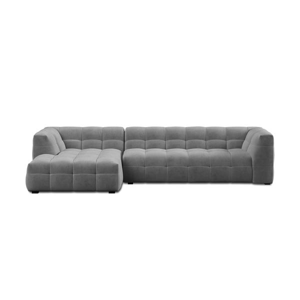 Divano angolare in velluto grigio, angolo sinistro Vesta - Windsor & Co Sofas