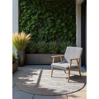 Tappeto da interno/esterno rotondo grigio/avorio ø 160 cm Duet Liora – NORTHRUGS