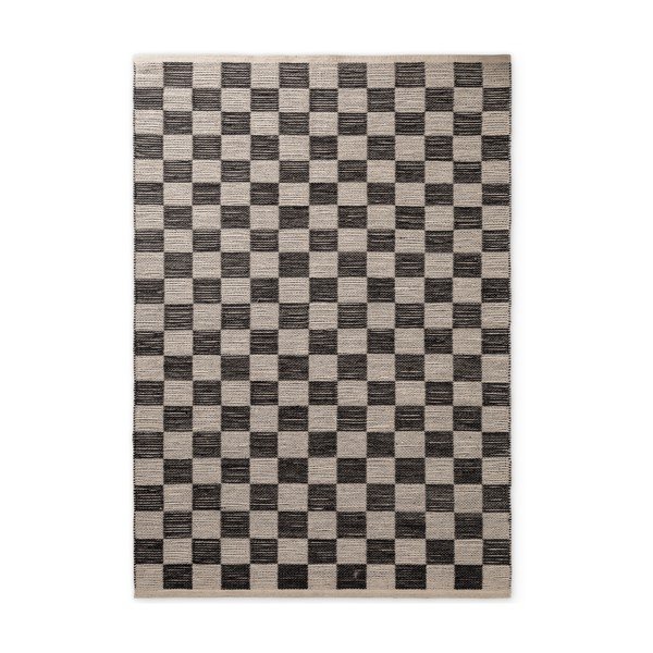 Tappeto nero/color crema in misto iuta reversibile/tessuto a mano 200x300 cm Rex – Hanse Home