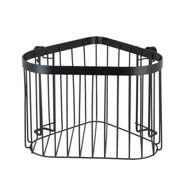 Cestino angolare nero da parete Classic Plus - Wenko-image-1