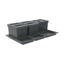Cestino per la spazzatura grigio in plastica per raccolta differenziata/incorporabile 3x12 l Metropolis Flip-up – Elletipi