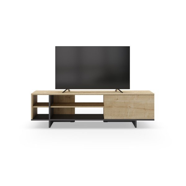 Tavolo TV in rovere di colore naturale 160x44 cm Cequoia - Marckeric-image-3
