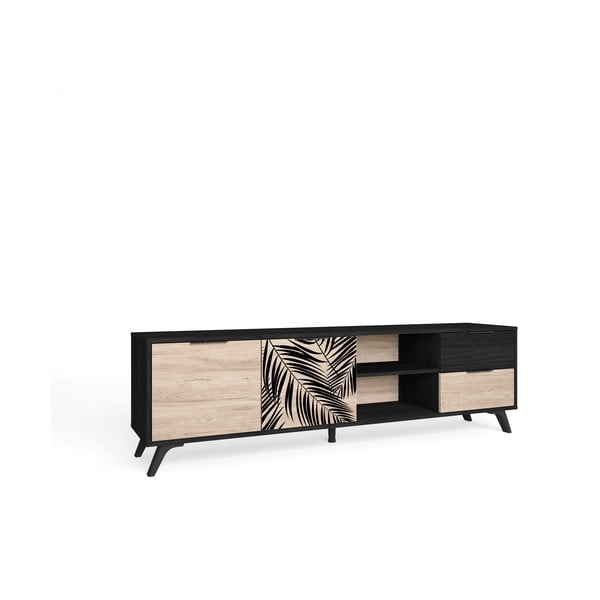 Tavolo TV nero in rovere 181x53 cm Palmera - Marckeric-image-2