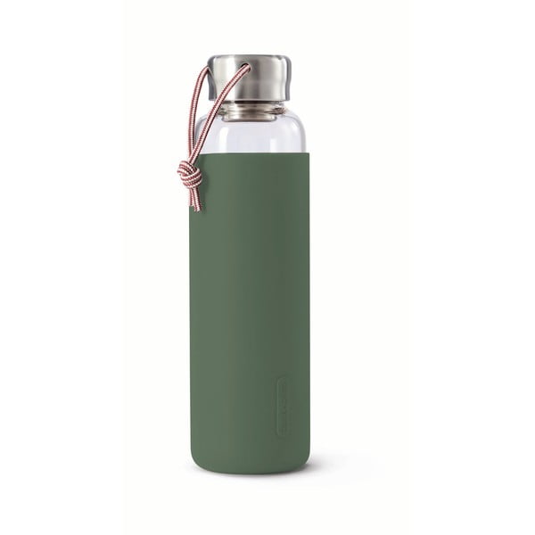 Borraccia in vetro con custodia in silicone verde, 600 ml G-Bottle - Black + Blum