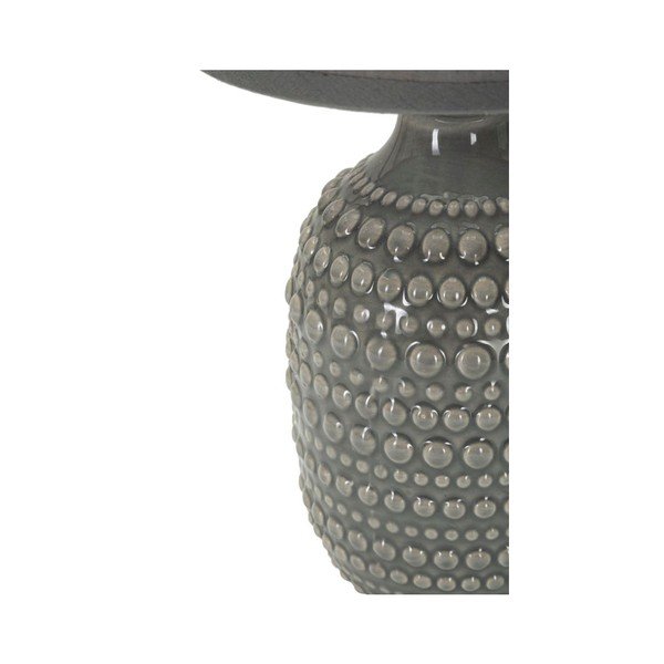 Lampada da tavolo grigia in ceramica con paralume in tessuto (altezza totale 30,5 cm) Points – Mauro Ferretti-image-3