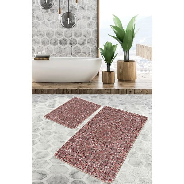 Set di tappetini per il bagno marroni in velluto 2 pz 60x100 cm – Mila Home-image-3