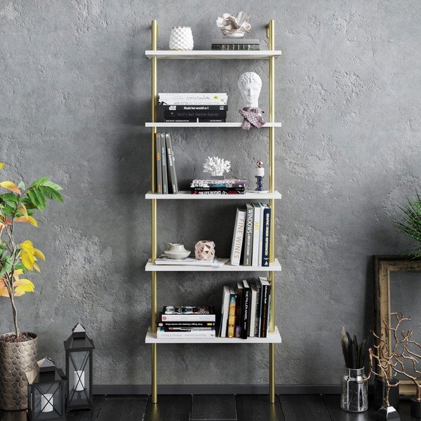 Scaffale bianco in marmo 60x174 cm Paula - Kalune Design-image-2
