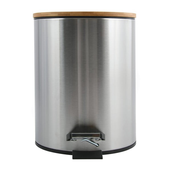 Cestino per la spazzatura color argento opaco in acciaio con pedale 3 l   Adonis – Spirella-image-2