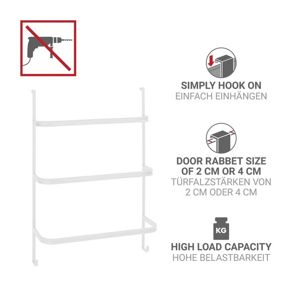 Portasciugamano da appendere bianco opaco in acciaio Irpinia – Wenko-image-4