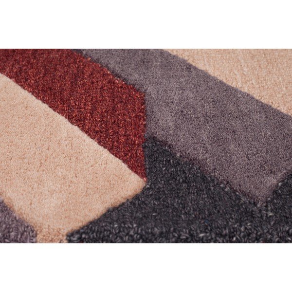 Tappeto rosso e grigio tessuto a mano Salon, 200 x 290 cm - Flair Rugs-image-4
