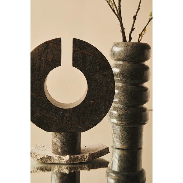 Vaso verde in marmo (altezza totale 25 cm) Fazio – Premier Housewares-image-3