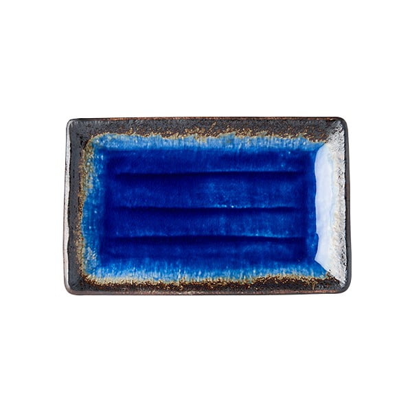 Piatto da portata in ceramica blu, 21 x 13 cm Cobalt - MIJ