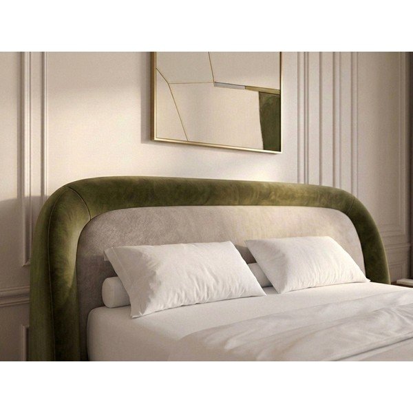 Letto matrimoniale imbottito verde con contenitore con rete inclusa 160x200 cm Sam – Bobochic Paris-image-3