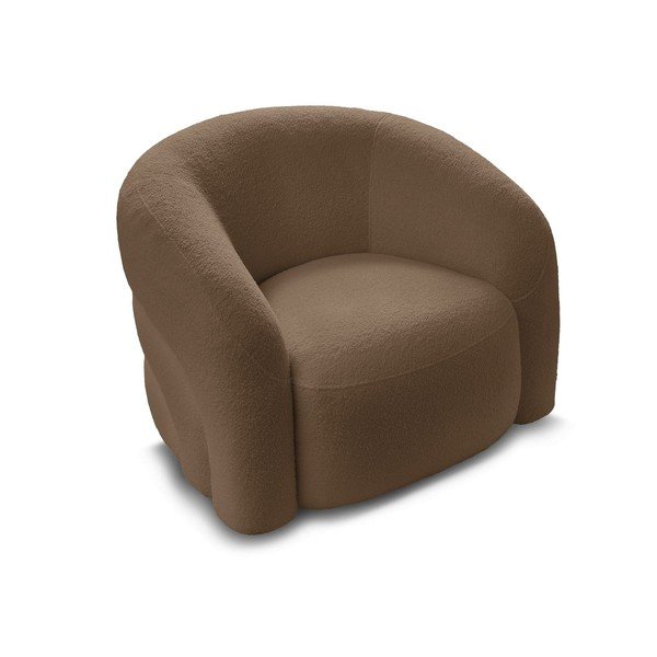 Poltrona marrone girevole con rivestimento in bouclé Elina – Bobochic Paris-image-4