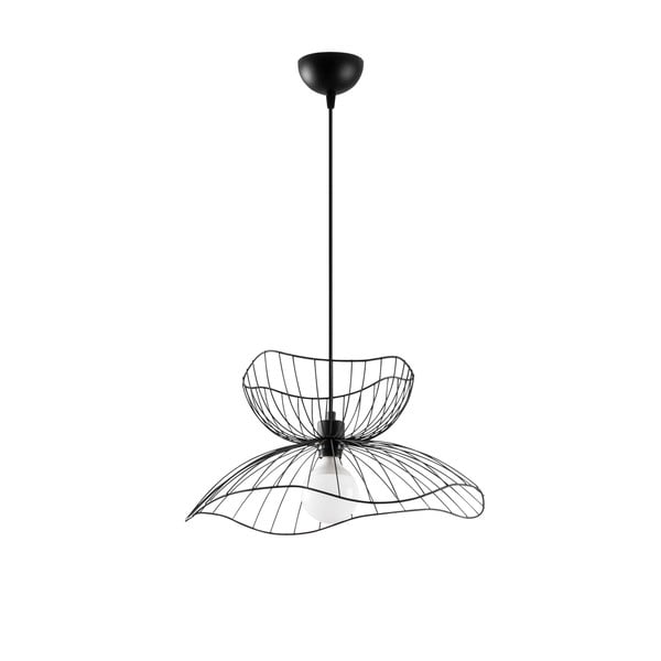 Lampadario nero con paralume in metallo ø 50 cm Farac – Opviq lights