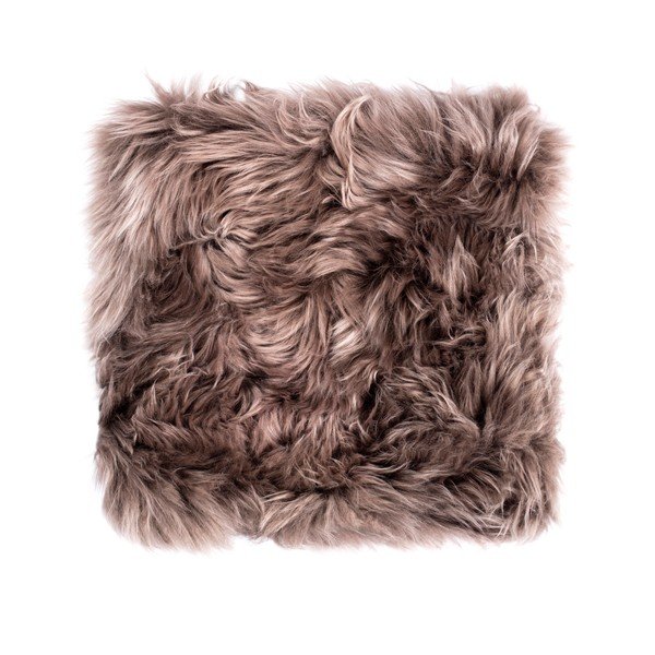 Cuscino in pelle di pecora marrone per sedia da pranzo Zealand, 40 x 40 cm - Royal Dream