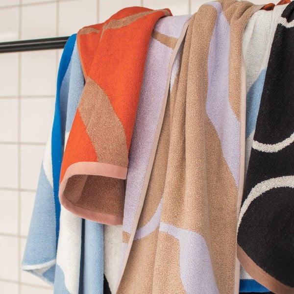 Asciugamani bianchi e neri in set da 2 pezzi in cotone biologico 50x90 cm Nova Arte - Mette Ditmer Denmark-image-3