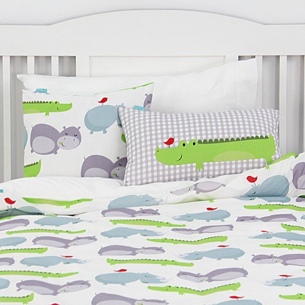 Copripiumino e cuscino in cotone per bambini , 140 x 200 cm Hippo - Mr. Fox-image-3