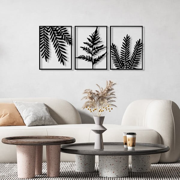 Decorazione da parete in metallo in set di 3 pezzi 118x50 cm Yakomo - Wallity-image-1