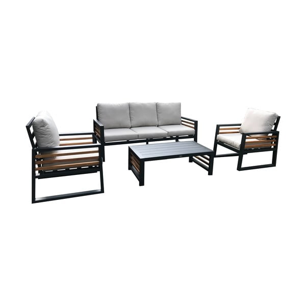 Set da giardino in alluminio grigio per 5 persone Colmar - Rojaplast-image-1