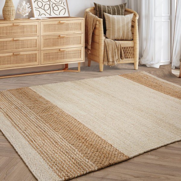 Tappeto beige in iuta reversibile/tessuto a mano 120x170 cm Cedar – Asiatic Carpets-image-1