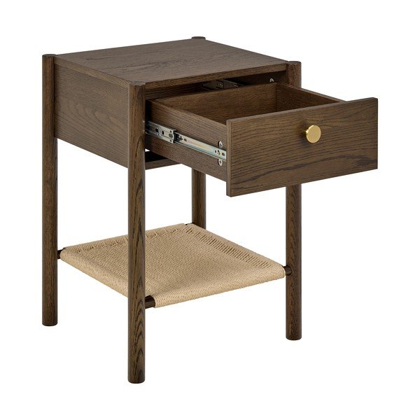 Comodino colore naturale scuro con effetto rovere Monfort – Actona-image-2