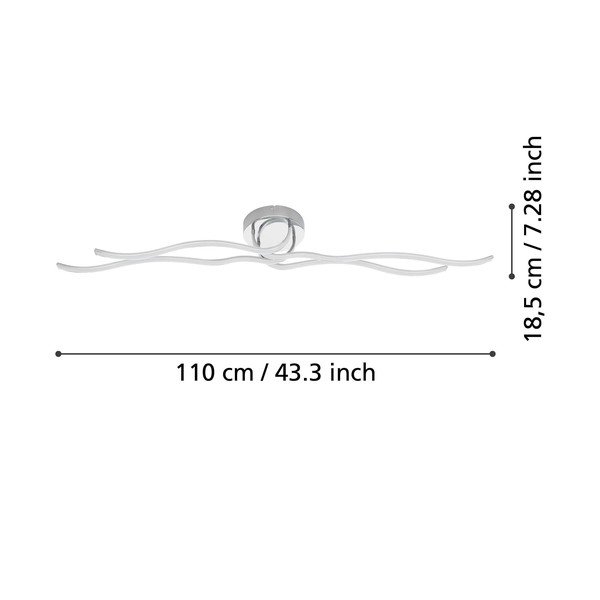 Plafoniera LED argentata 16x108,5 cm RONCADE – EGLO-image-2