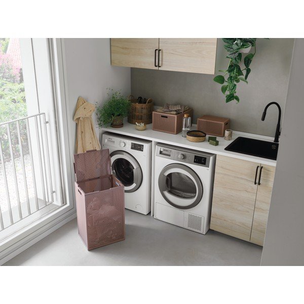 Cesta per il bucato rosa polveroso in plastica riciclata 60 l Kaya – Curver-image-2