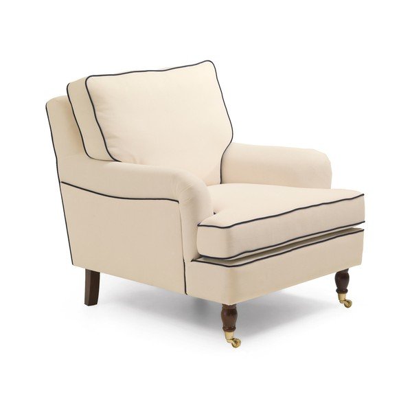 Poltrona crema con profili blu scuro Passion - Max Winzer-image-3