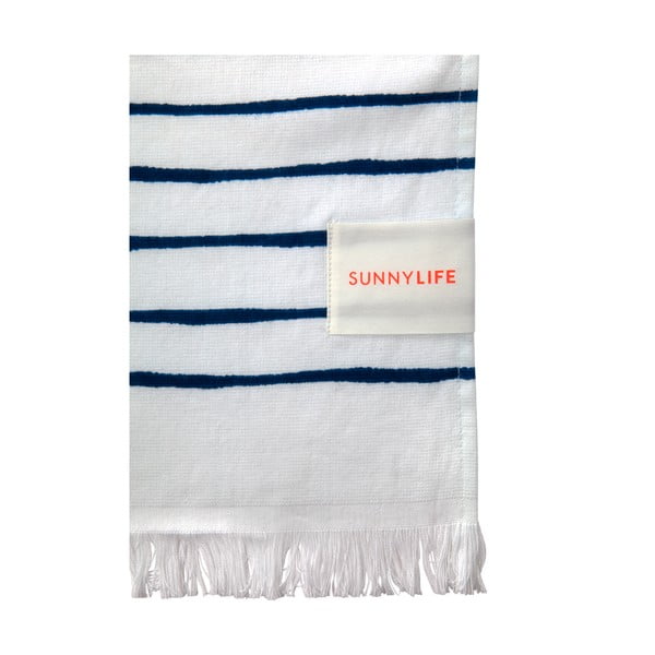 Modro-bílá plážová osuška Sunnylife Nouveau Bleu-image-1