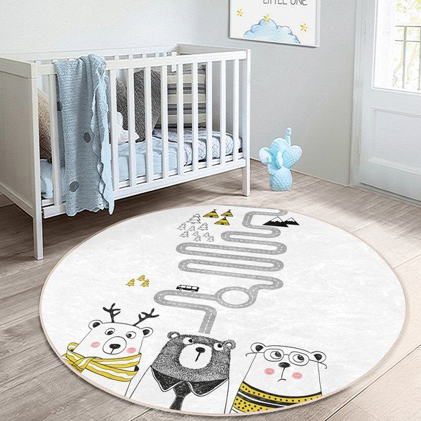 Tappeto bianco per bambini ø 100 cm Comfort - Mila Home-image-2
