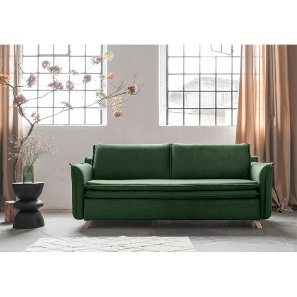 Divano in velluto verde 225 cm Charming Charlie - Miuform-image-1