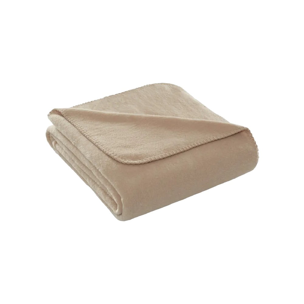 Coperta beige in vello 130x170 cm Brighton – Mijolnir | Coperte
