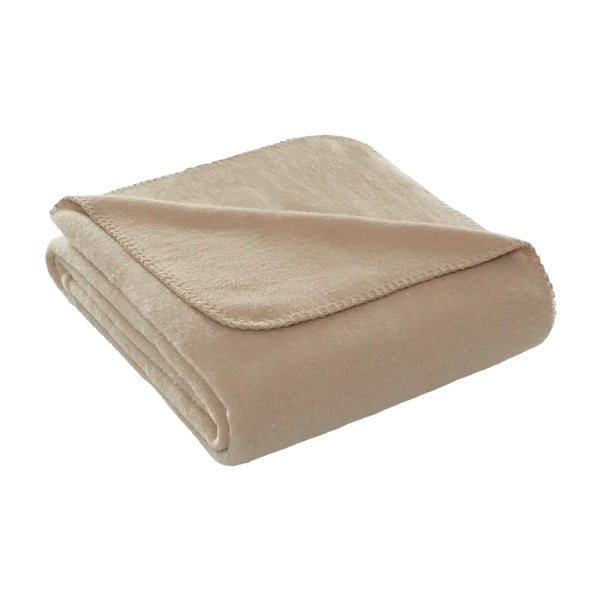 Coperta beige in vello 130x170 cm Brighton – Mijolnir