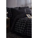 Biancheria da letto matrimoniale nera con lenzuolo 200x220 cm Geometric - Mila Home