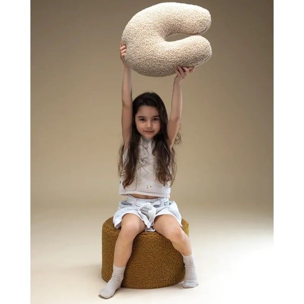 Cuscino per divano da bambini marrone chiaro con rivestimento in bouclé U – Wigiwama-image-2