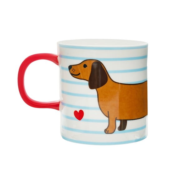 Tazza in porcellana blu-marrone 300 ml Sausage Dog - Sass & Belle