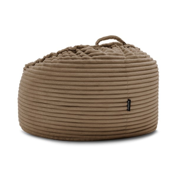 Puof a sacco marrone con rivestimento in velluto a coste Socrate – Bobochic Paris-image-4