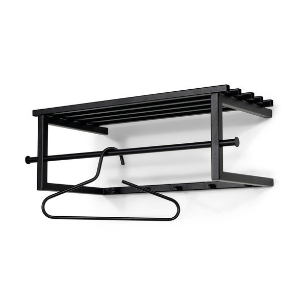 Attaccapanni da parete nero in metallo con scaffale 76 cm Marco – Spinder Design-image-3