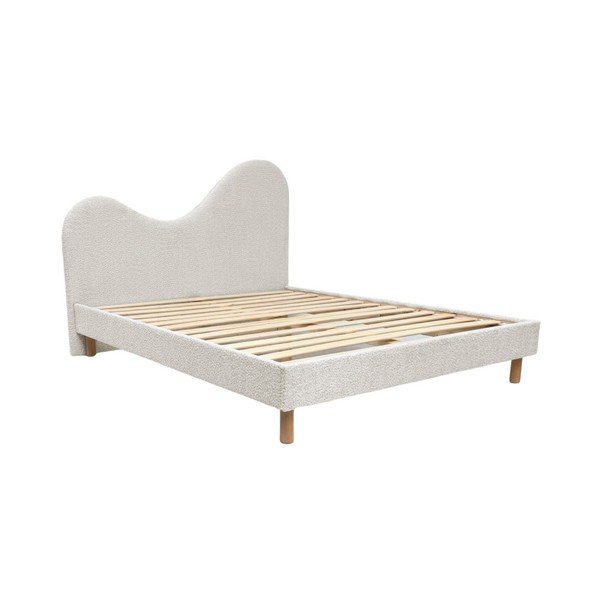 Letto matrimoniale imbottito bianco imbottito con rete inclusa 160x200 cm Celina – Bobochic Paris
