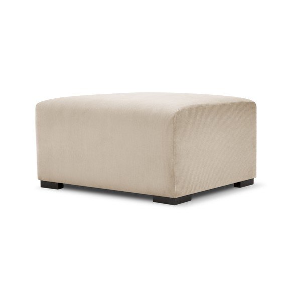 Pouf in velluto a coste beige Hobart - Cosmopolitan Design