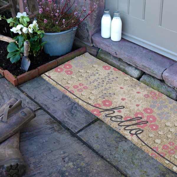 Zerbino in fibre di cocco 40x120 cm Hello Scribbly Floral – Artsy Doormats-image-2