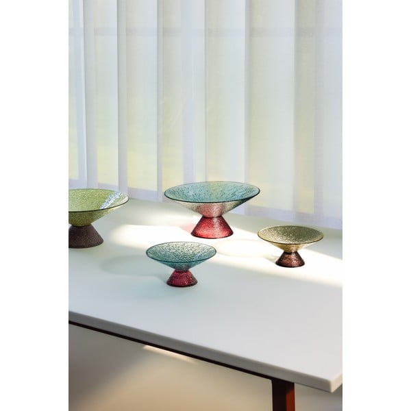 Fruttiera in vetro rosso e blu ø 25 cm Bonbon - Hübsch-image-3