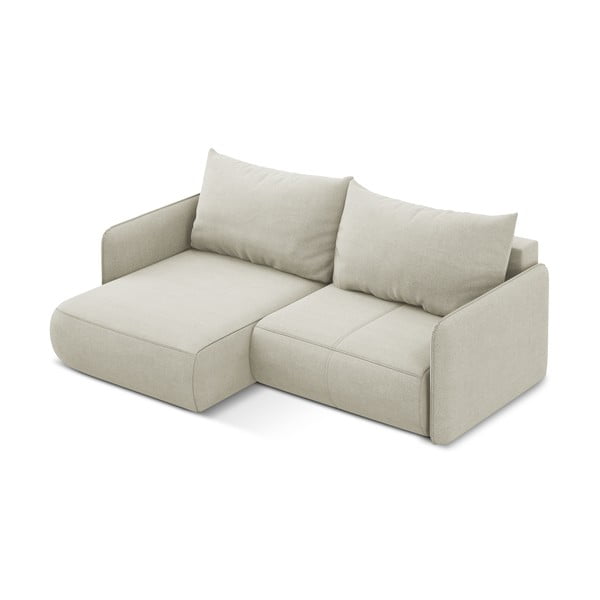 Divano angolare color crema allungabile/con contenitore (con penisola a sinistra) Nanea – Makamii-image-4