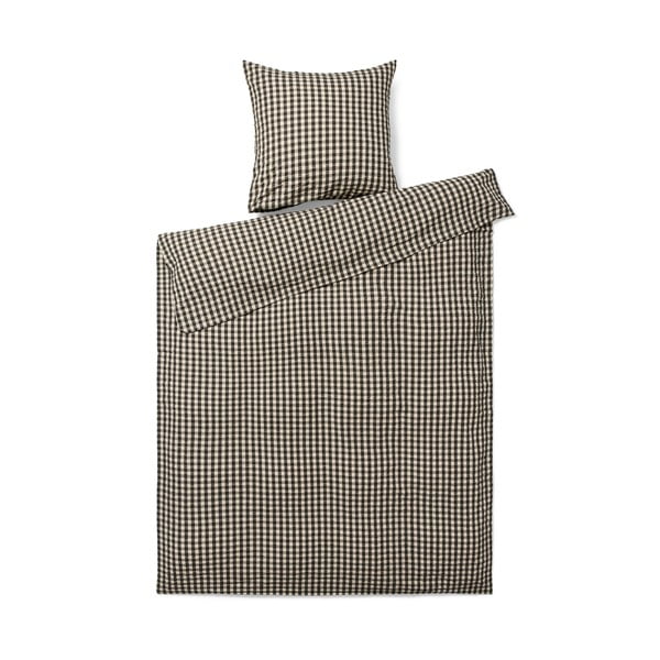 Biancheria da letto in crêpe nero e beige per letto singolo 140x200 cm Bæk&Bølge - JUNA