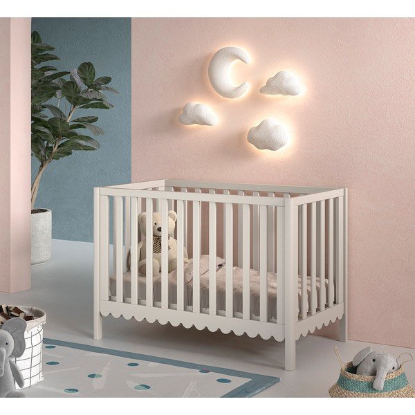 Lettino beige in pino massiccio con altezza regolabile 60x120 cm Swingo – Vipack-image-1